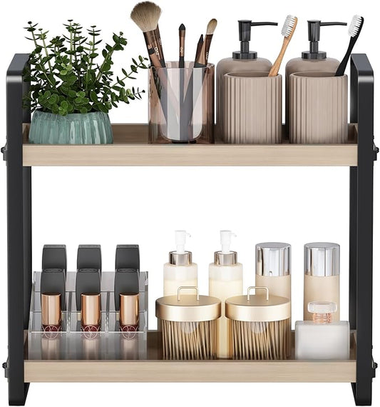 Bathroom Counter Organizer, Bathroom Countertop Organizer, Burlywood 2 Tier