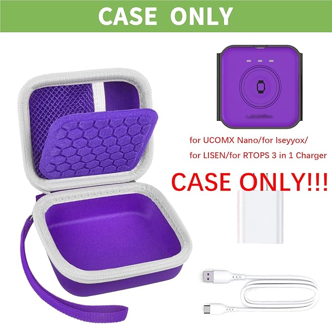 Hard Shell Travel Case for Foldable 3-in-1 Wireless Charger, Portable Storage Organizer for UCOMX/for Hicober/for Iseyyox/for LISEN Charging Station, Protective Bag for Cables & Adapters (Box Only)
