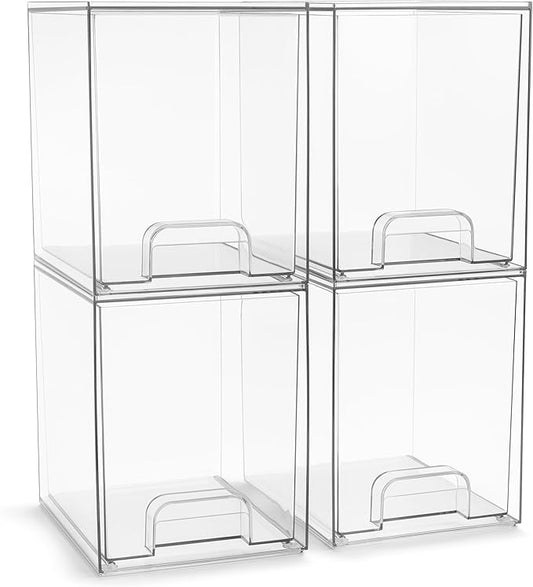 Acrylic Storage Containers, 4 Pack, 7.6’’ Tall