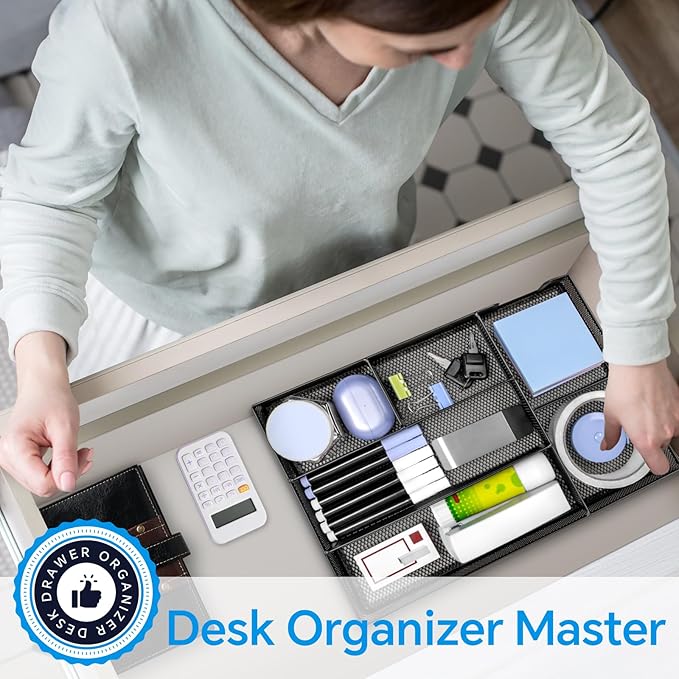 Desk Drawer Organizer, 12.6x8.27x1.6 in
