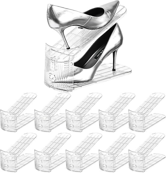 Shoe Slots Organizer, Adjustable Shoe Rack with Three Levels