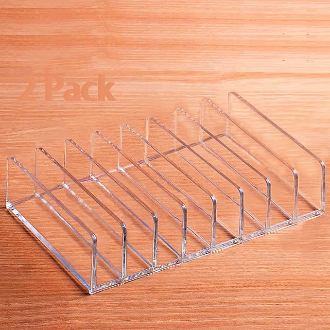 8 Slot Eyeshadow Makeup Palette Organizer, Acrylic Desk Organizer for Sorting Mail, Bill Money Organizer for Cash Envelope, Cash Tray for Cash Stuffing, Use in Home&Office - Clear - 2 Pack