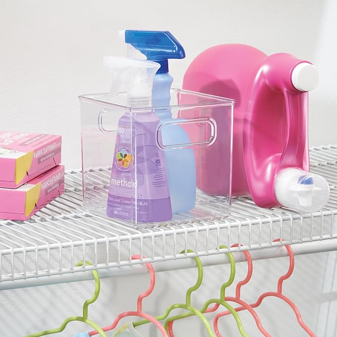 Pantry Storage Bins with Handles, Cube Organizer Bins for Cabinets or Fridge