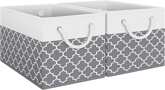 Fab totes Storage Bins 2-Pack, Clover Grey