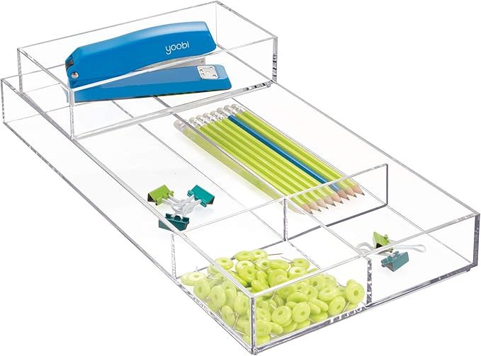 Clarity Plastic Drawer Organizer for Vanity, Countertop, Bathroom