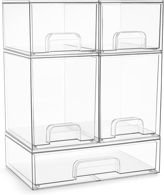 Acrylic Storage Containers, 5 Pack