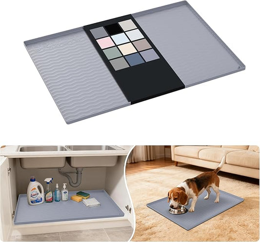 Waterproof Silicone Under Sink Mat 28'' x 22'' Shelf Liner for Kitchen