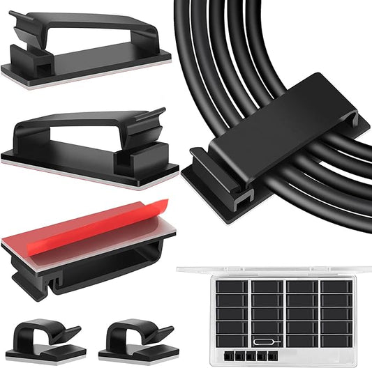 Cable Management Clips, Large Cord Clips for Under Desk Wire Management