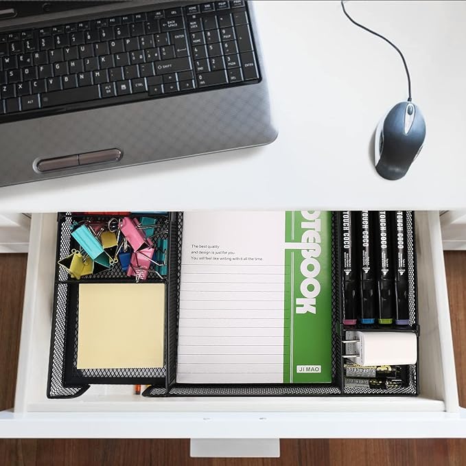 Desk Drawer Organizer Tray with Adjustable Compartments