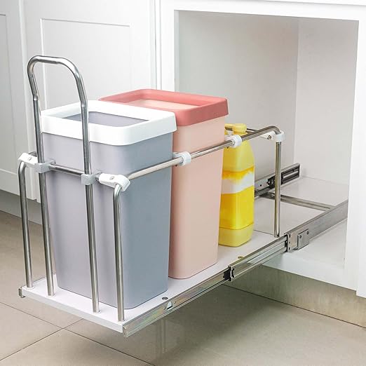 Pull Out Trash Can Rack for Cabinet Kitchen