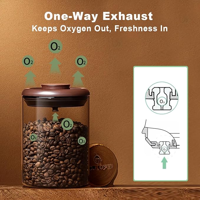 Glass Coffee Canister 900ml x 2 Jar