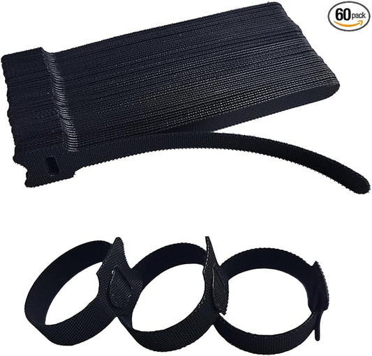 6 Inches Black Reusable Cable Ties, Multi-purpose Adjustable Cord Straps