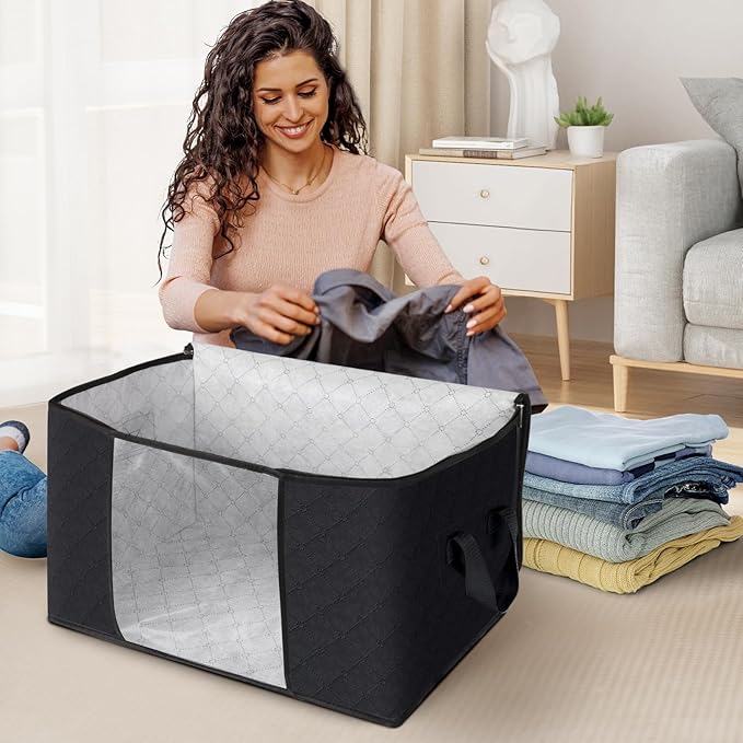 Fab totes Storage Bags, Black,8 Pack