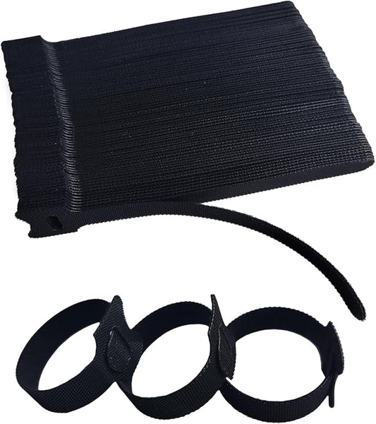 100 PCS 6 Inches Black Reusable Cable Ties, Adjustable Cord Straps