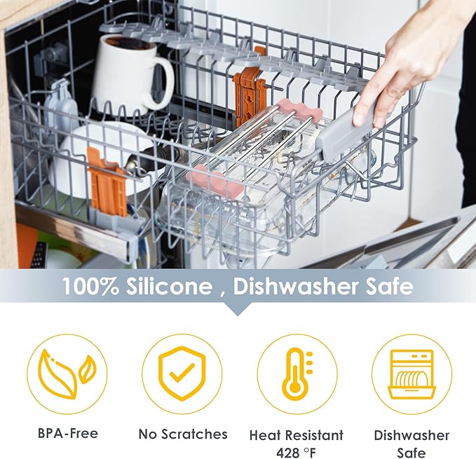 Tomorotec Adjustable Over-The-Sink Kitchen Rack for Dishcloths, Sponges, Bottles and Brushes - Heat-Resistant Stainless Steel with Slim, Expandable Design and Multifunctional Silicone Holder