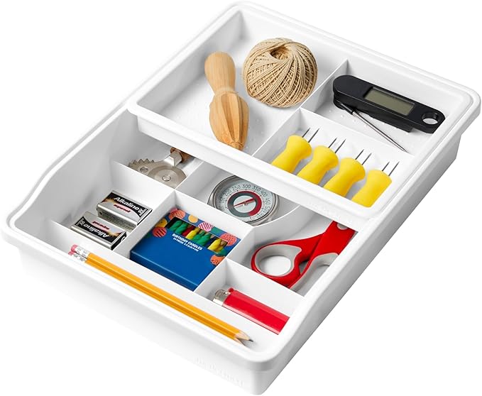 Madesmart 13-Compartment Junk Drawer Organizer with Sliding Top Tray