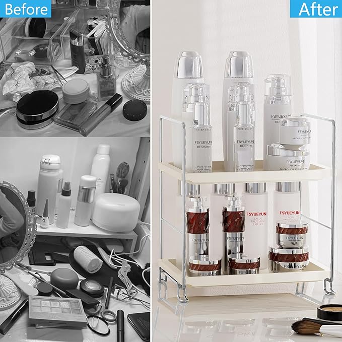 2-Tier Bathroom Countertop Organizer, Sliver