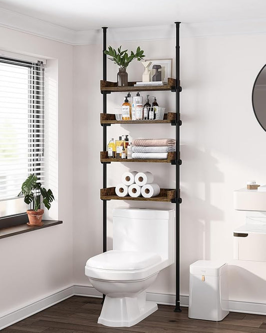 Bathroom Organizer, Over The Toilet Storage, Rustic Brown