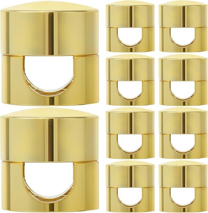 SmallCat 10 Sets Charger Holders for Cords, Gold Color Adjustable Cable Anchor Holders, Adhesive Metal Cord Clips, Cable Management Wire Organizers for Desk, Office, Nightstand