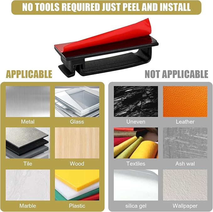 Self Adhesive Cable Management Clips, Line Clips, Cable Organizers, TV PC Line Clips, Ethernet Cable Clips Under Desks - Durable PA66 Material, Easy to Install (Black 20Pcs )