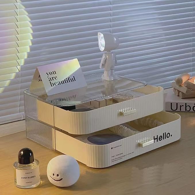 Stackable Makeup Organizer Drawers, Bathroom Vanity Organizers and Storage, Ideal for Desk and Dresser Countertops, Great for Cosmetics, Skincare