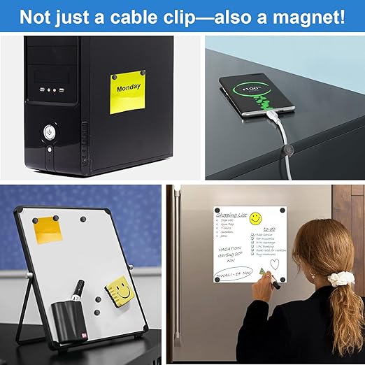 Wanheart Magnetic Cord Holders, Magnetic Cable Organizer for Desk