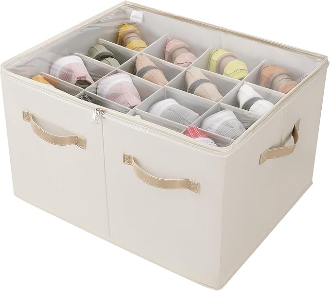 HOME Shoe Organizer for Closet, Beige TP09Y