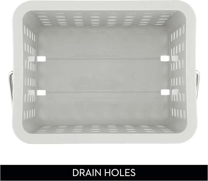 Shower Caddy Basket with Handle for Bathroom or College Dorm, Light Gray