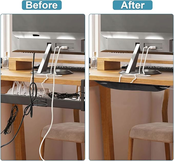 Cable Management Mesh Under Desk Kit, Privacy Net