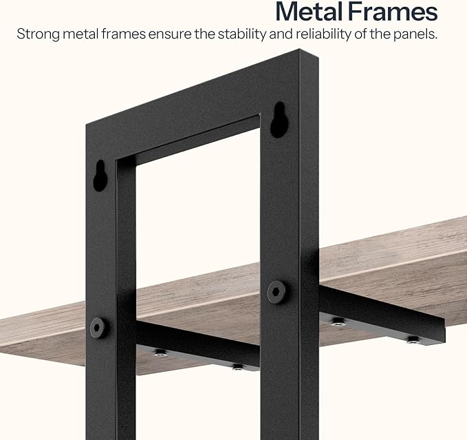Floating Shelves, 15 Inch Wall Shelf Set of 4, Greige and Black BG32BJP401