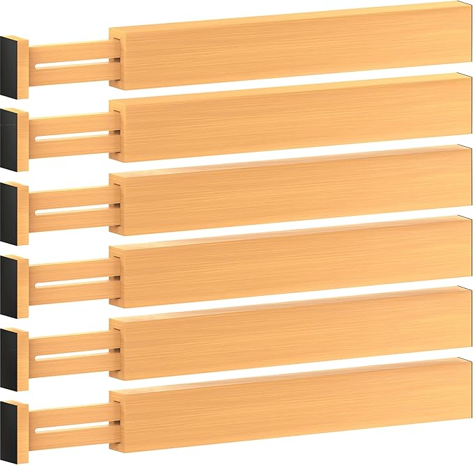 6-Pack Drawer Dividers, 2.6 Inches High, Kitchen Utensil Storage