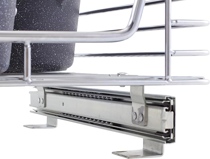 Household Essentials Chrome-Plated Steel Pull-Out Organizer with Artisanal