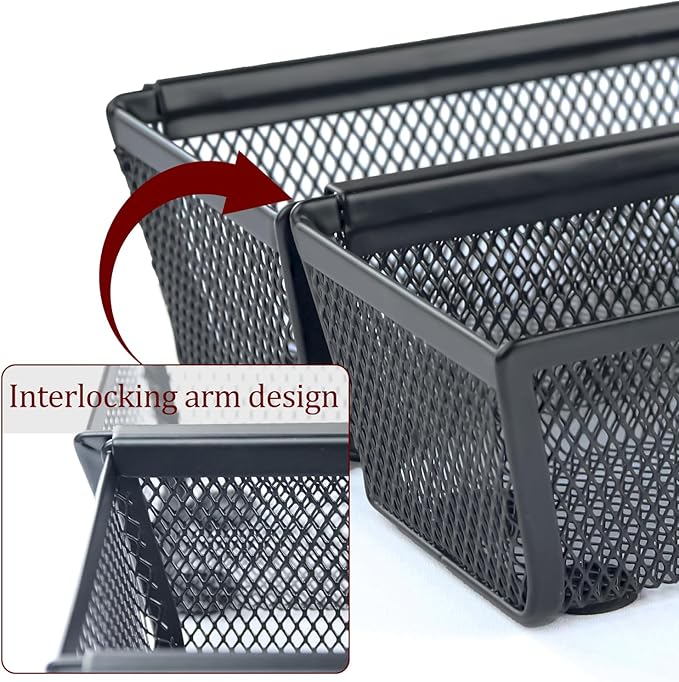 4PCS Drawer Organizer for Kitchen, 12 * 3 * 2 Inches,Black