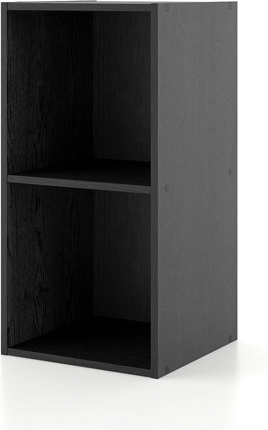 Homes, Inside + Out Apexa 2-Cube Storage Organizer Shelves, Black