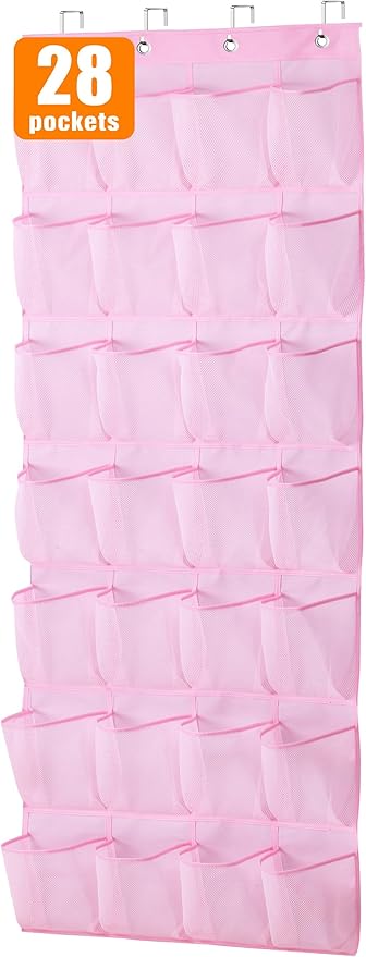 Kids Over the Door Shoe Organizer Pink Hanging Shoe Rack Baby Toddler Hanging