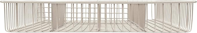 Large Wire Silverware Drawer Organizer Satin Nickel 5 Compartment Grid Utensil