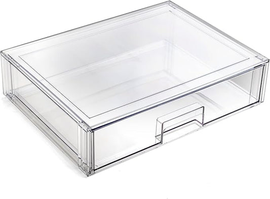 Stackable Storage Drawers, Shallow X-Large, Clear, THE CRATE COLLECTION