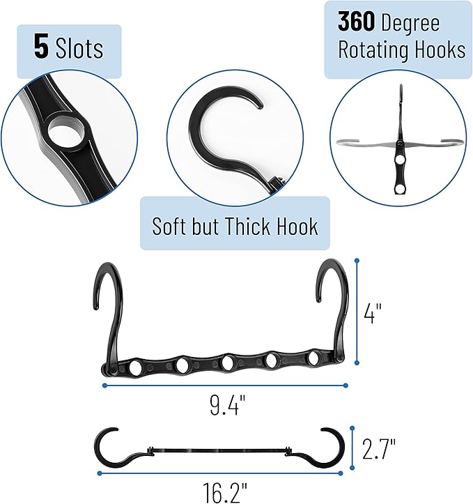 Mr. Pen- Space Saving Hangers, 16 pcs, 360° Rotating Hooks, Magic Cascading Hanger Organizer with 5 Enclosed Slots, Closet Organizers and Storage for Clothes, College Dorm Room Essentials