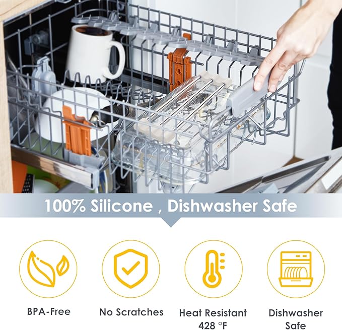 Tomorotec Adjustable Over-The-Sink Kitchen Rack for Dishcloths, Sponges, Bottles and Brushes - Heat-Resistant Stainless Steel with Slim, Expandable Design and Multifunctional Silicone Holder