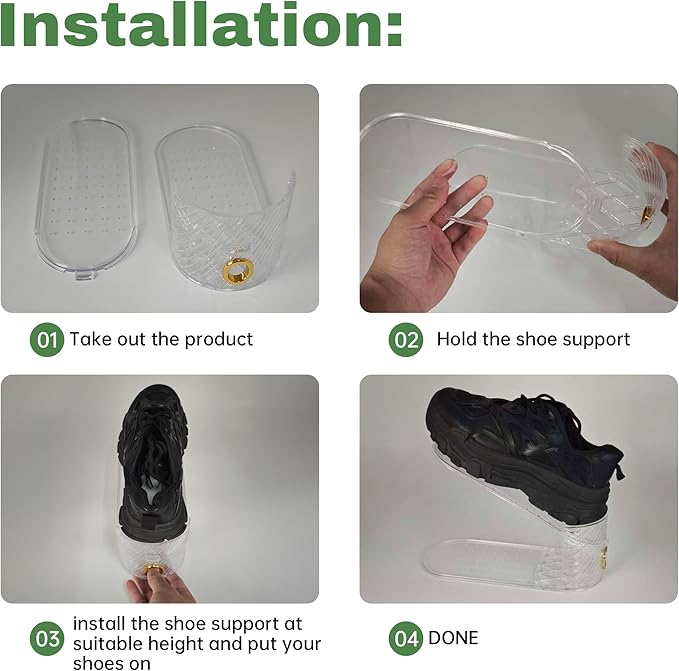 Shoe Slot Organizer 10 Pack, Clear, 10 Pack