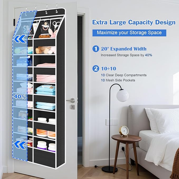 6-Shelf Over Door Hanging Organizer Fabric Door Storage for Baby Nursery Nursery