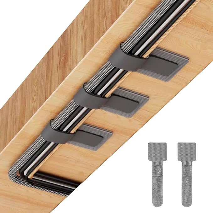 Cable Management Under Desk Cord Organizer Wire Computer Hider Clips Table Tray Straps Electrical Holder Escritorio in Wall (Gray 30PCS)