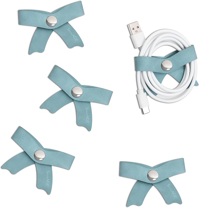 5 Pack Cord Organizer, Bow Cord Keeper, Baby Blue, Big