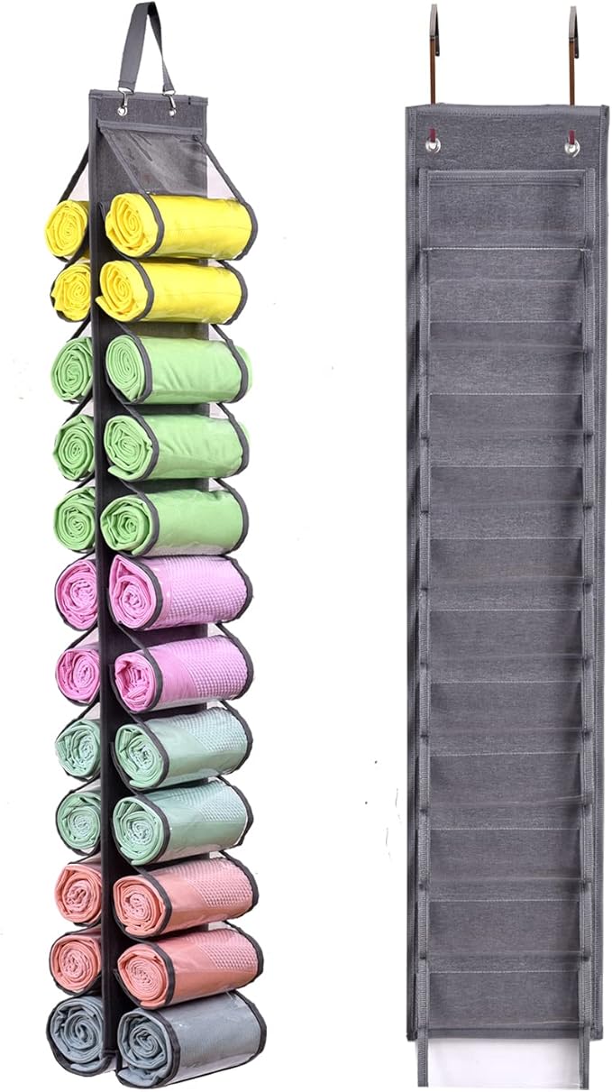 Legging Storage Bag Storage Hanger Can Holds 24 Leggings or Shirts Jeans, Grey