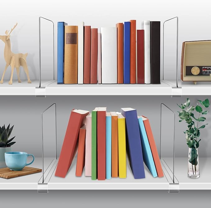 Acrylic Shelf Dividers for Closet Organization 10PCS Closet Shelf Divider Closet Dividers for Shelves Shelf Organizer for Closet Shelf Organizer for Wood Closet Separator Clear