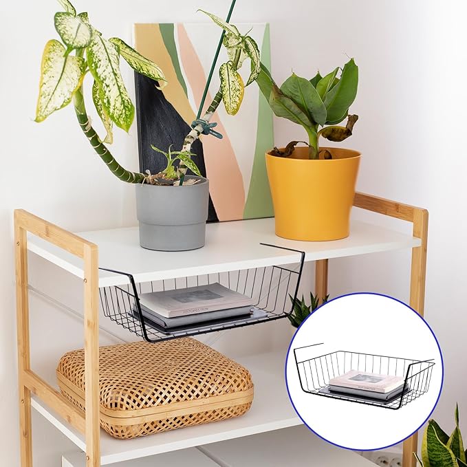 8 Pack Hanging Under Shelf Storage Basket