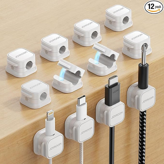 12 Pack Magnetic Cord Holder, Cord Organizer Cable Clip for Desk Management