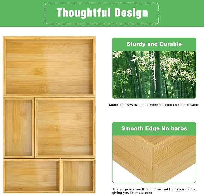Bamboo Bathroom Drawer Organizer Dividers