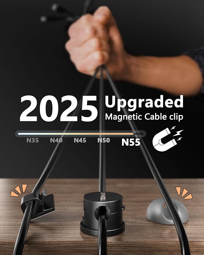 Magnetic Cord Holder 360°Rotation Cord Organizer