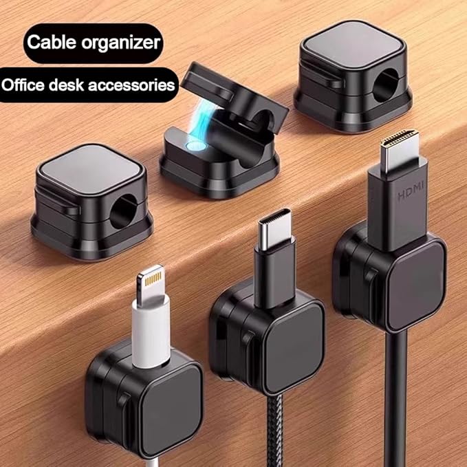 24 Pack Cord Organizer Holder, Office Desk Accessories Desk Cable Management Magnetic Easy Open,Organize Phone Charging Cords Wire Holder Organizer Neatly for Office Car Desk Nightstand